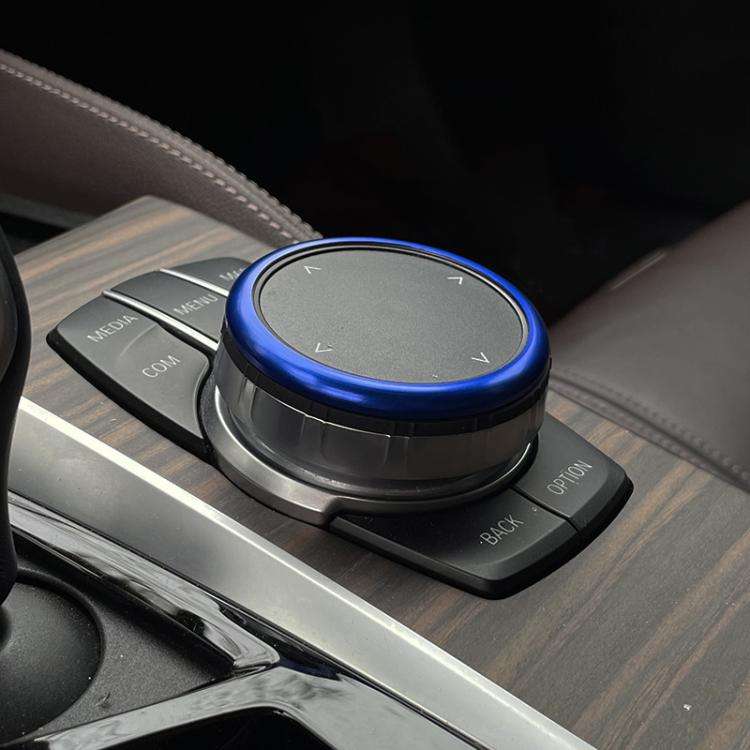 For BMW 2 / 3 / 4 / 5 / 6 / 7 Series Car Multimedia Knob Decorative Ring Cover(Blue)