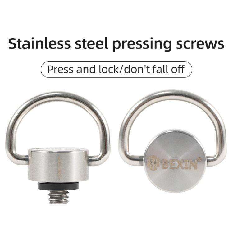 BEXIN LS020 Quick Release Plate Screws 1/4 inch C-Ring Adapter Mount Screws(Steel Color)