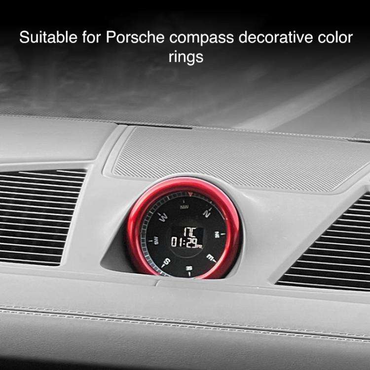 For Porsche Macan / Cayenne / Panamera 911 718 Car Compass Stopwatch Decorative Ring Cover(Black)