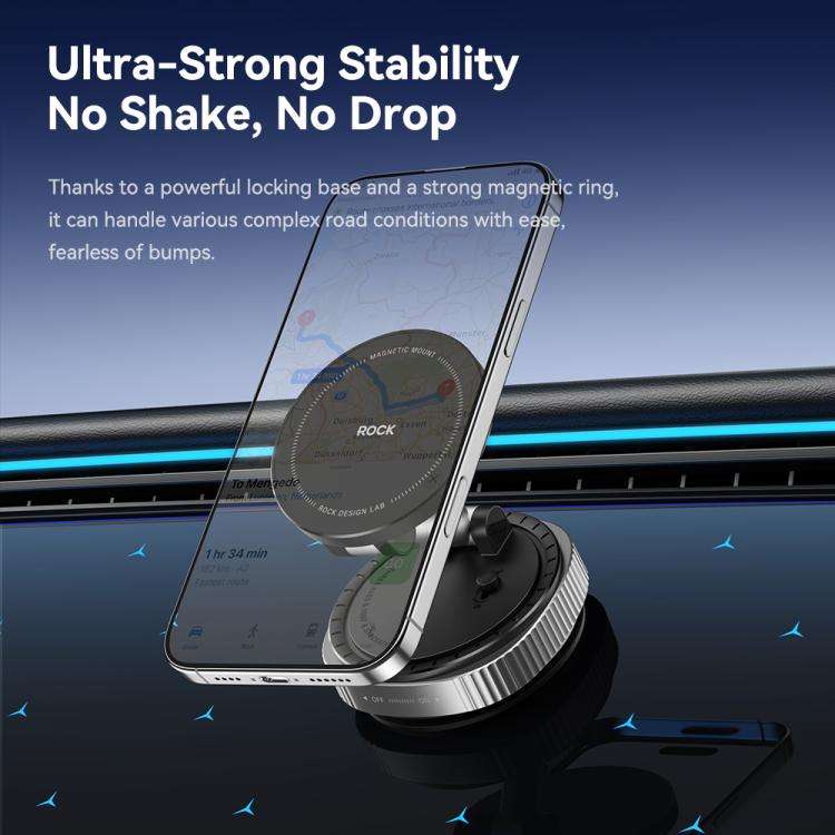 ROCK Q16 RPH1016 Car Electric Vacuum Suction Cup Magnetic Phone Holder(Black)