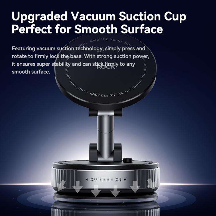 ROCK Q16 RPH1016 Car Electric Vacuum Suction Cup Magnetic Phone Holder(Black)