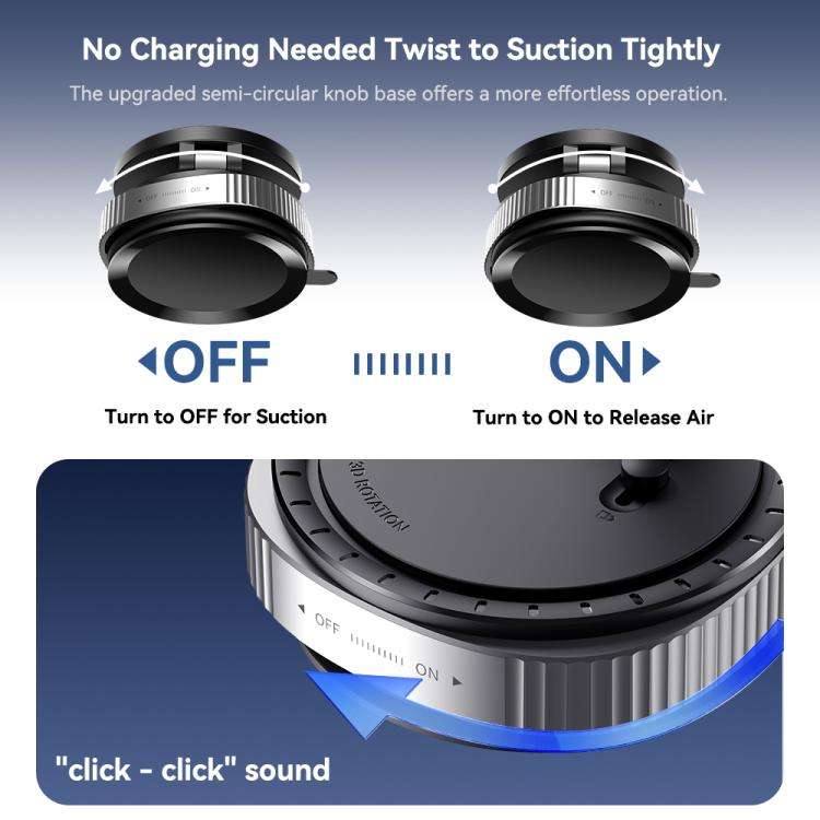 ROCK Q16 RPH1016 Car Electric Vacuum Suction Cup Magnetic Phone Holder(Black)