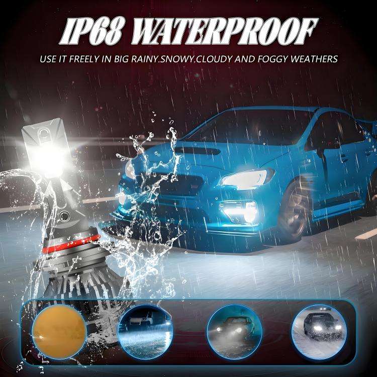 9005 2pcs/Pack 50W 6000LM 6000K Car Double Copper Tube LED Headlight Bulb(Gun Color)