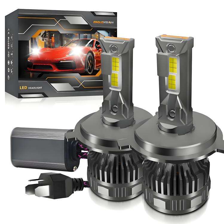 H4 2pcs/Pack 50W 6000LM 6000K Car Double Copper Tube LED Headlight Bulb(Gun Color)