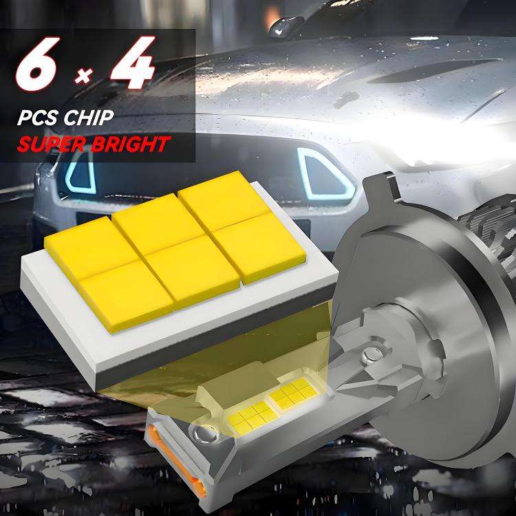 H4 2pcs/Pack 50W 6000LM 6000K Car Double Copper Tube LED Headlight Bulb(Gun Color)