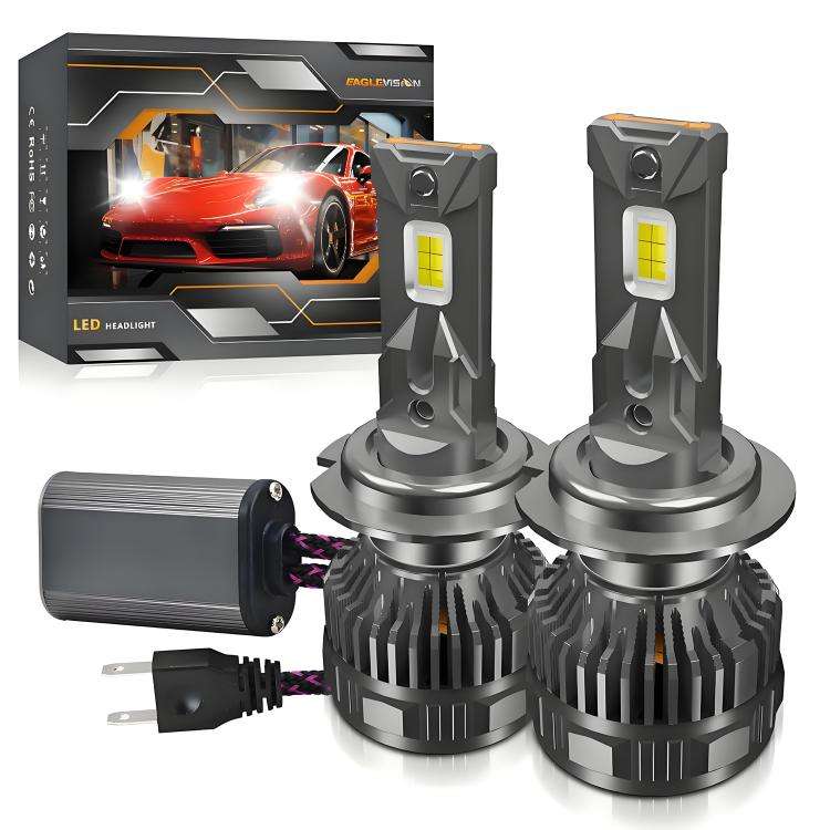 H7 2pcs/Pack 50W 6000LM 6000K Car Double Copper Tube LED Headlight Bulb(Gun Color)