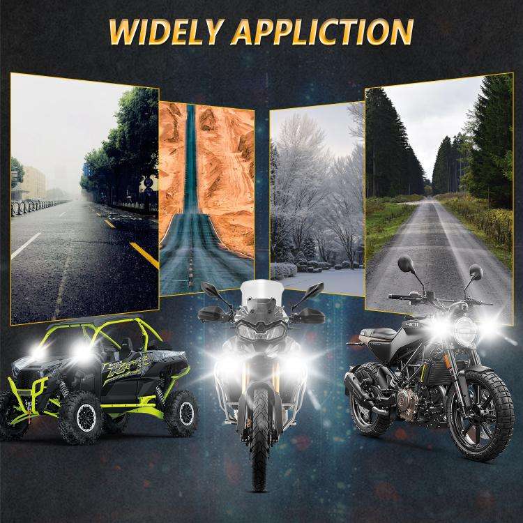 30W 3000LM 6000K Motorcycle Dual Lens LED Spotlight with Control Cable Set(Black)