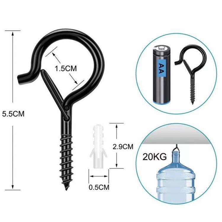 Metal Sheep Eye Spring Hook, Specification:Black M5