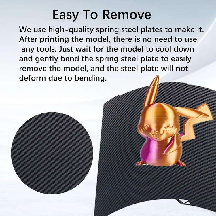 3D Printer Build Plate Spring Steel Sheet For ANYCUBIC 268x256mm, Style:PET Carbon Fiber + PEO Di...