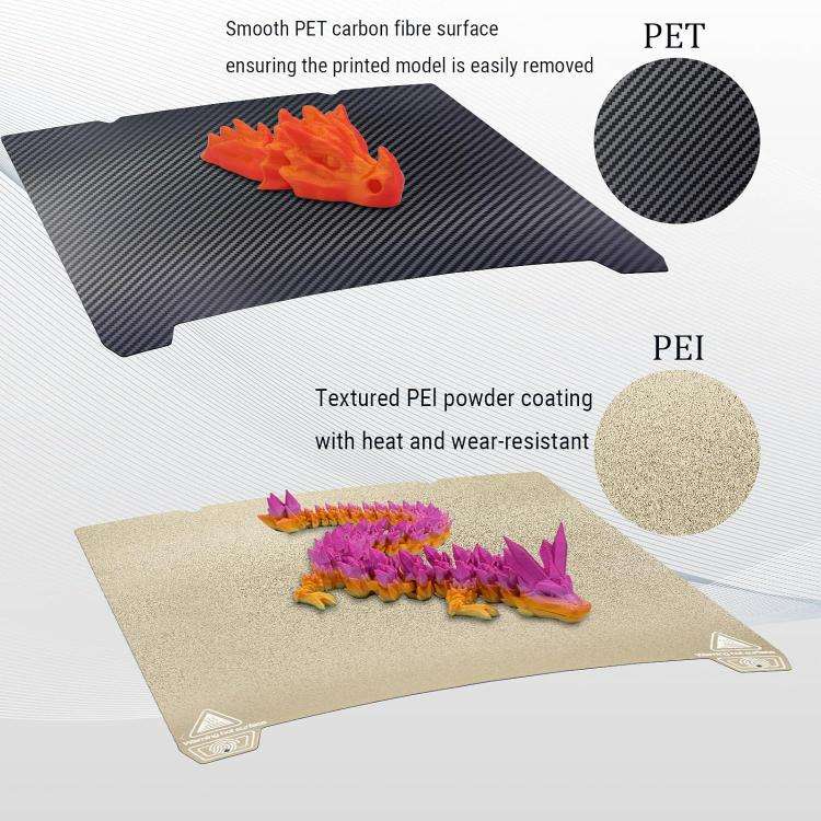 3D Printer Build Plate Spring Steel Sheet For Creality 235x235mm, Style:PEI Coating + PET Film