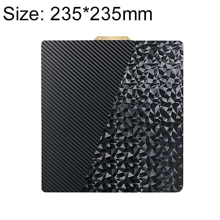 PET Carbon Fiber PEO Diamond Film Double-Sided 3D Printer Build Plate, Size:235x235mm