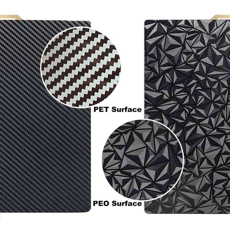 PET Carbon Fiber PEO Diamond Film Double-Sided 3D Printer Build Plate, Size:235x235mm