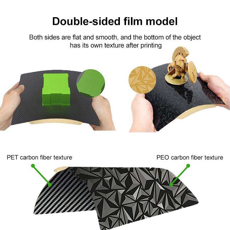 PET Carbon Fiber PEO Diamond Film Double-Sided 3D Printer Build Plate, Size:235x235mm