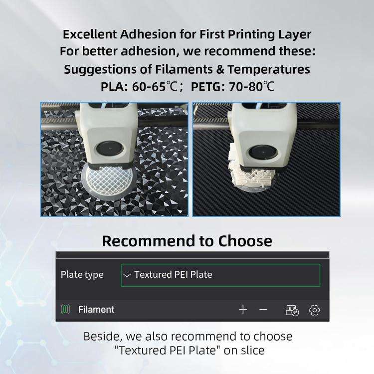 PET Carbon Fiber PEO Diamond Film Double-Sided 3D Printer Build Plate, Size:235x235mm