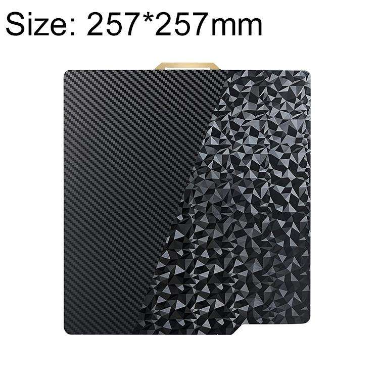 PET Carbon Fiber PEO Diamond Film Double-Sided 3D Printer Build Plate, Size:257x257mm