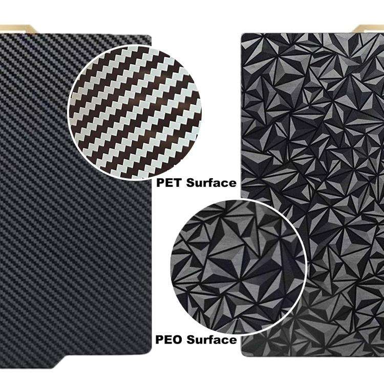 PET Carbon Fiber PEO Diamond Film Double-Sided 3D Printer Build Plate, Size:257x257mm
