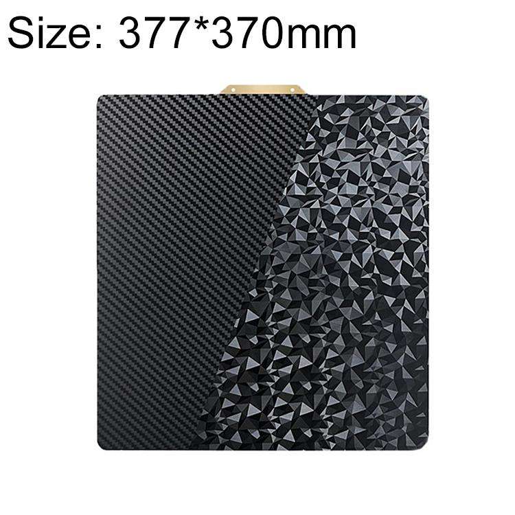 PET Carbon Fiber PEO Diamond Film Double-Sided 3D Printer Build Plate, Size:377x370mm