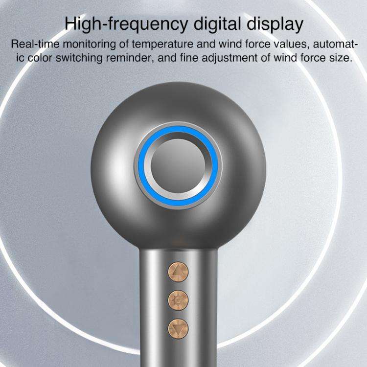 WG-F01 LED Digital Display Smart Frequency Conversion Negative Ion High Speed Hair Dryer, UK Plug...