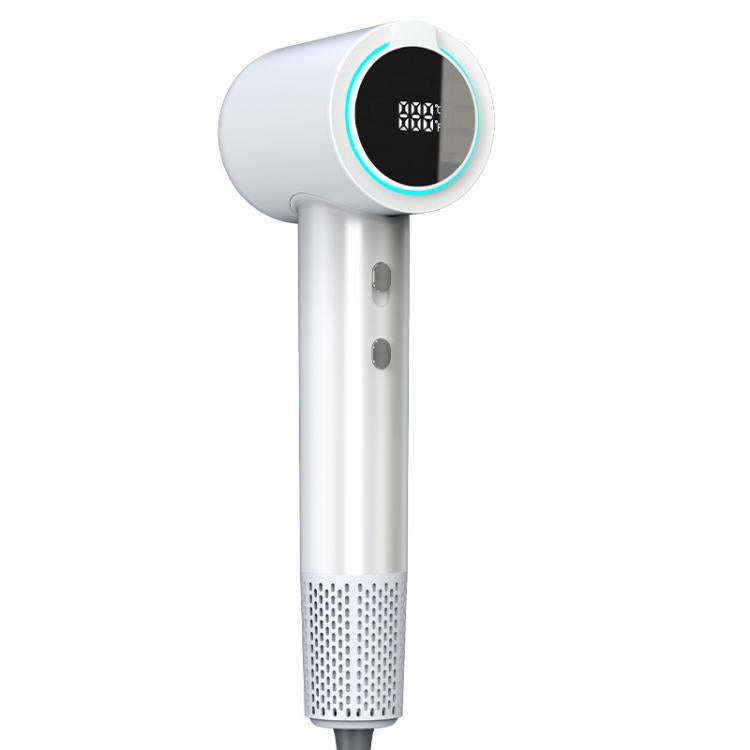 WG-F02 LED Digital Display High Speed Negative Ion Hair Dryer, US Plug(White)