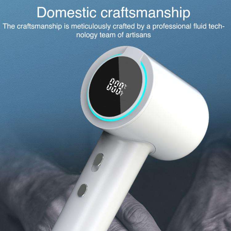 WG-F02 LED Digital Display High Speed Negative Ion Hair Dryer, US Plug(White)