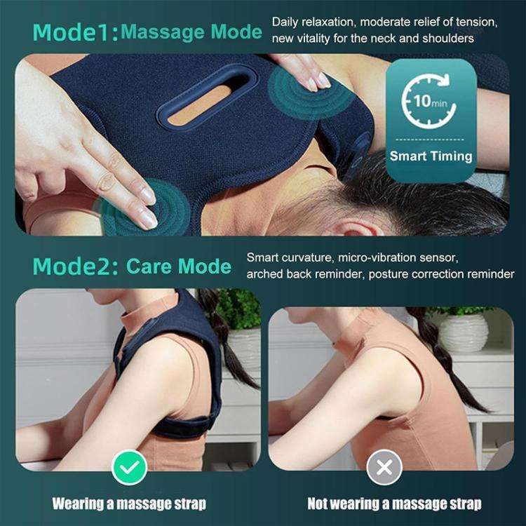 WG-HC-56001 Electric Shoulder Neck Massage Belt Back Correction Belt(Navy Blue)