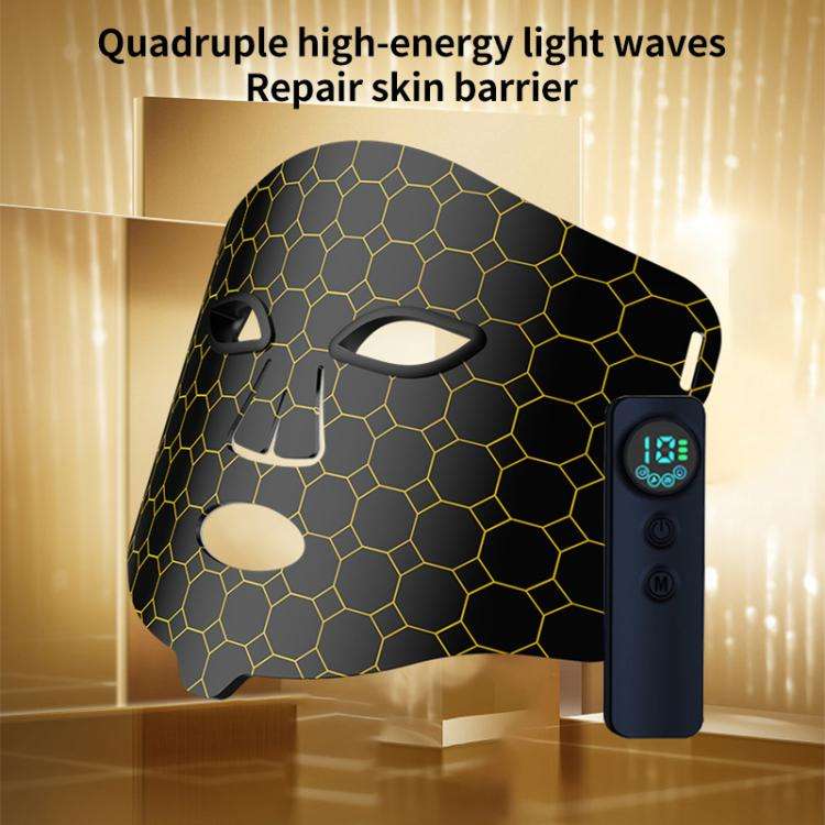 WG-B-M03 Vibration Massage Photon Mask Photon Rejuvenation Facial Beauty Device, US Plug(Black)