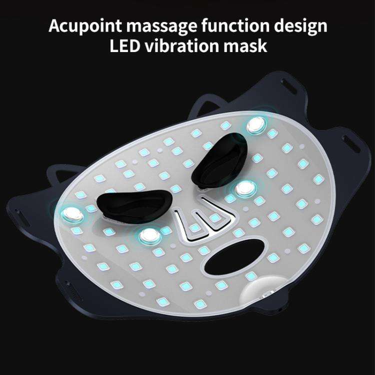 WG-B-M03 Vibration Massage Photon Mask Photon Rejuvenation Facial Beauty Device, EU Plug(Black)
