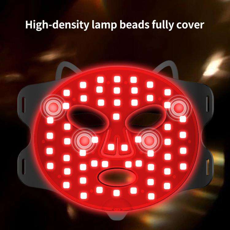 WG-B-M03 Vibration Massage Photon Mask Photon Rejuvenation Facial Beauty Device, US Plug(Black)
