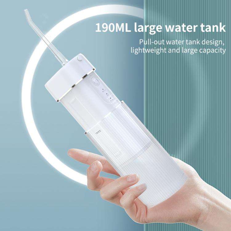 WF-B309 Retractable Electric Water Flosser Portable Oral Irrigator, 190ml Water Tank(White)