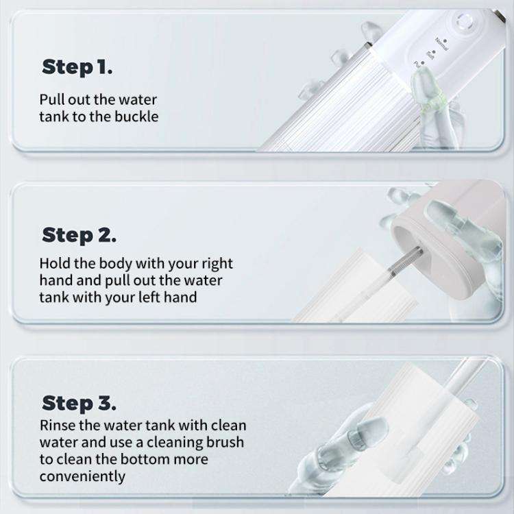 WF-B309 Retractable Electric Water Flosser Portable Oral Irrigator, 190ml Water Tank(White)