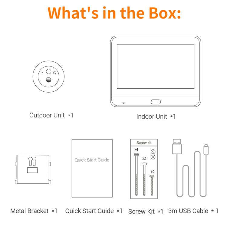 ESCAM C88 4.3 inch 1080P PIR Digital Door Viewer WiFi Video Doorbell Support Night Vision, Two-wa...