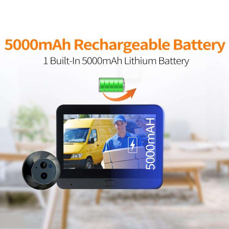 ESCAM C88 4.3 inch 1080P PIR Digital Door Viewer WiFi Video Doorbell Support Night Vision, Two-wa...
