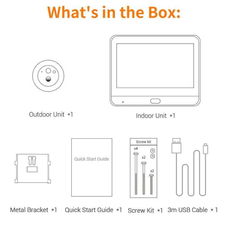 ESCAM C88 4.3 inch 1080P PIR Digital Door Viewer WiFi Video Doorbell Support Night Vision, Two-wa...