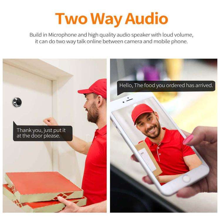 ESCAM C88 4.3 inch 1080P PIR Digital Door Viewer WiFi Video Doorbell Support Night Vision, Two-wa...