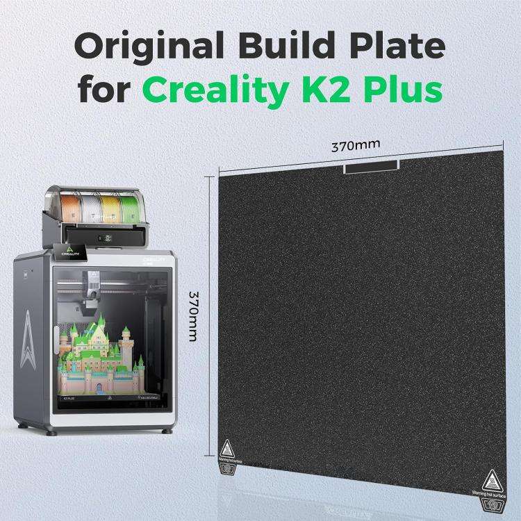 3D Printer Build Plate Spring Steel Sheet For Creality K2 Plus, Style:Black / Double-sided PEI Co...