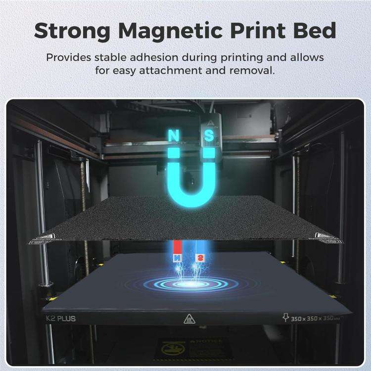 3D Printer Build Plate Spring Steel Sheet For Creality K2 Plus, Style:Black / Double-sided PEI Co...