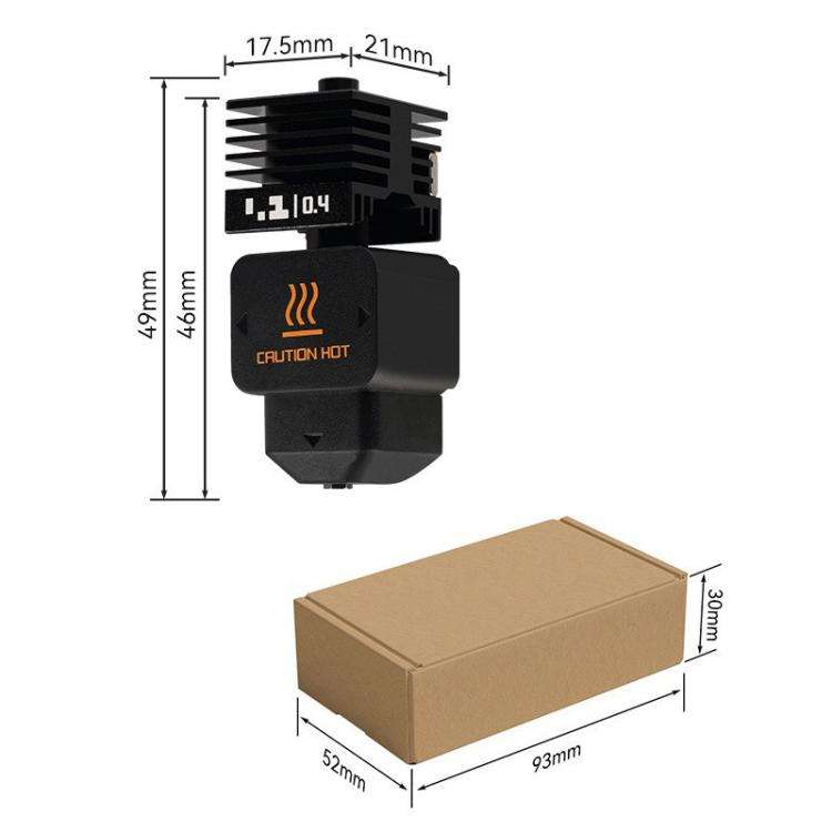 3D Printer Removable Nozzle Hot End For Bambu Lab H2D, Style:0.4mm Hardened Steel