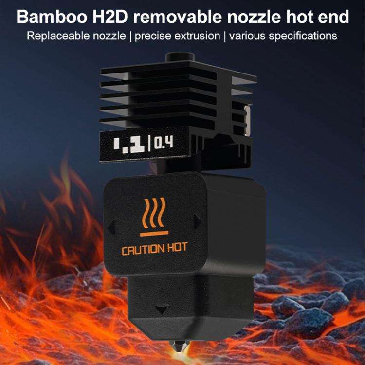 3D Printer Removable Nozzle Hot End For Bambu Lab H2D, Style:0.6mm Hardened Steel