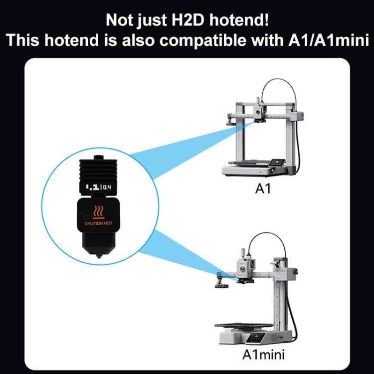 3D Printer Removable Nozzle Hot End For Bambu Lab H2D, Style:0.6mm Hardened Steel