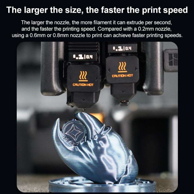 3D Printer Removable Nozzle Hot End For Bambu Lab H2D, Style:0.6mm Hardened Steel