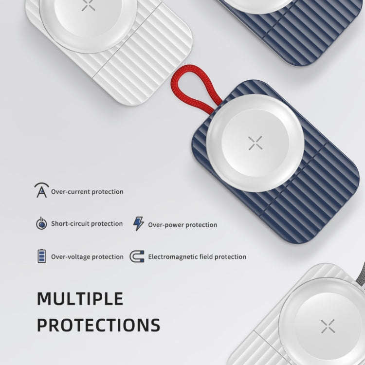 ROCK W26 Portable Magnetic Wireless Charger for Apple Watch Type-C Interface(Blue)