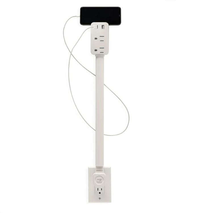 US Plug Power Outlet Extender Power Socket Extension Tool With USB / Type-C Fast Charging(White)