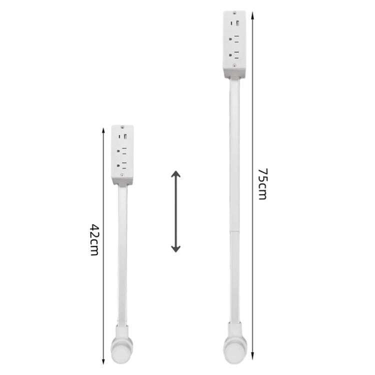 US Plug Power Outlet Extender Power Socket Extension Tool With USB / Type-C Fast Charging(White)