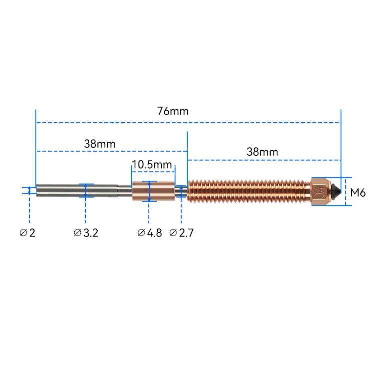 For Creality K2 / Hi 0.4mm Removable Steel Nozzle 3D Printer Part