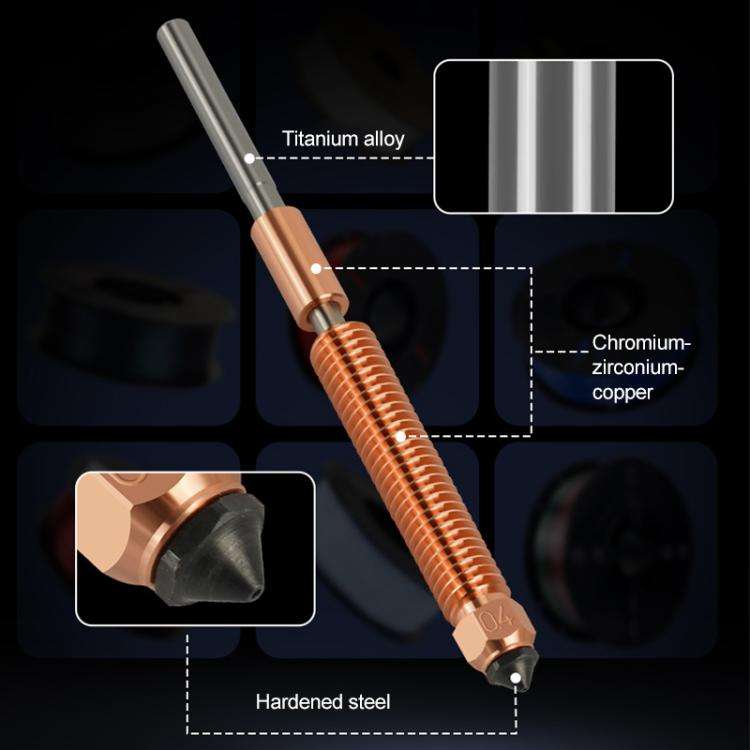 For Creality K2 / Hi 0.4mm Removable Steel Nozzle 3D Printer Part