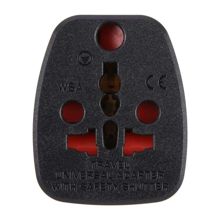WSA-9 German Plug Global Travel Universal Adapter with Safety Shutter(Black)