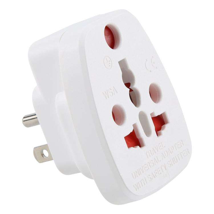 WSA-6 US / JP Plug Global Travel Universal Adapter with Safety Shutter(White)
