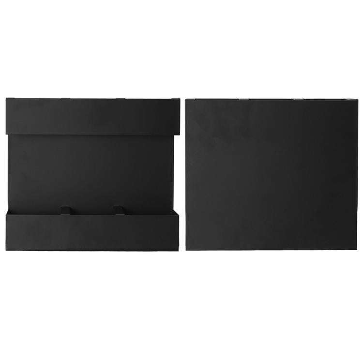 Three-grid Straw Cutlery Metal Storage Rack Kitchen Organizer with 9pcs Soft Magnetic Sheet(Black)