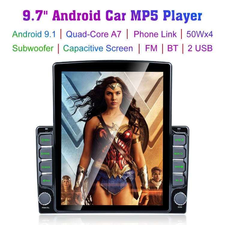9.7 inch Vertical Screen 2.5D Glass Car Android Universal Player Navigator MP5 Integrated Machine...