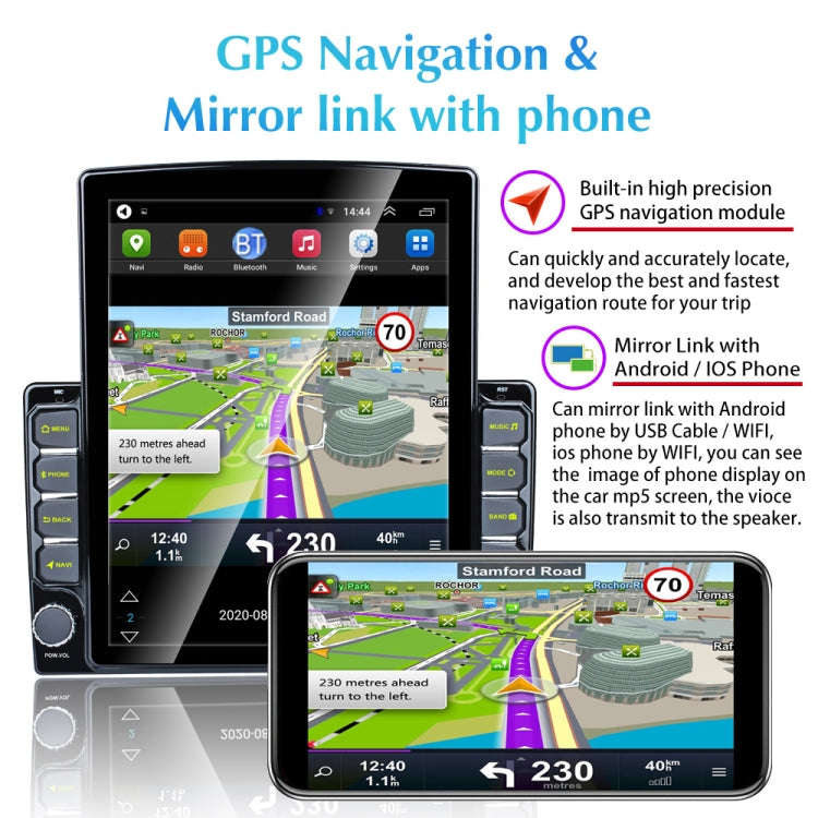 9.7 inch Vertical Screen 2.5D Glass Car Android Universal Player Navigator MP5 Integrated Machine...